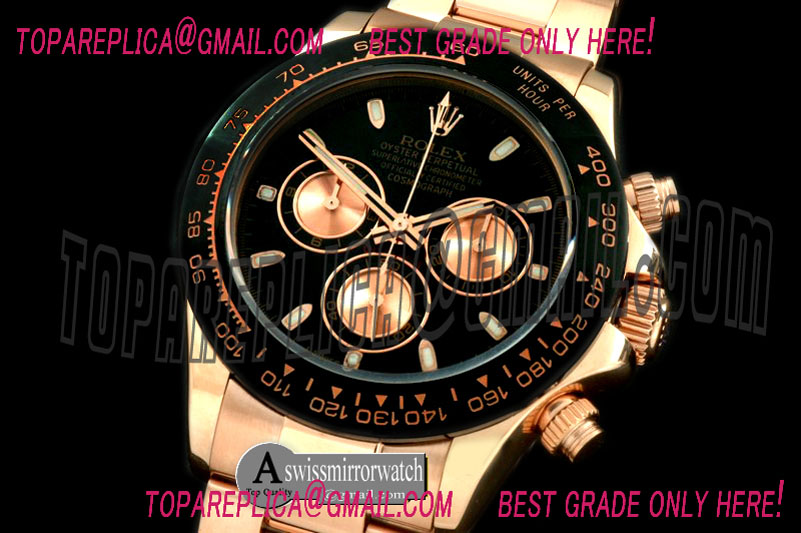 Rolex Daytona 2013 RG/RG Black Stick A-7750 Sec@6