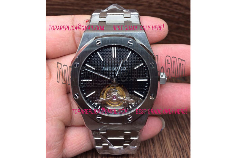 Audemars Piguet Royal Oak 41mm Tourbillon SS Black Dial on SS Bracelet
