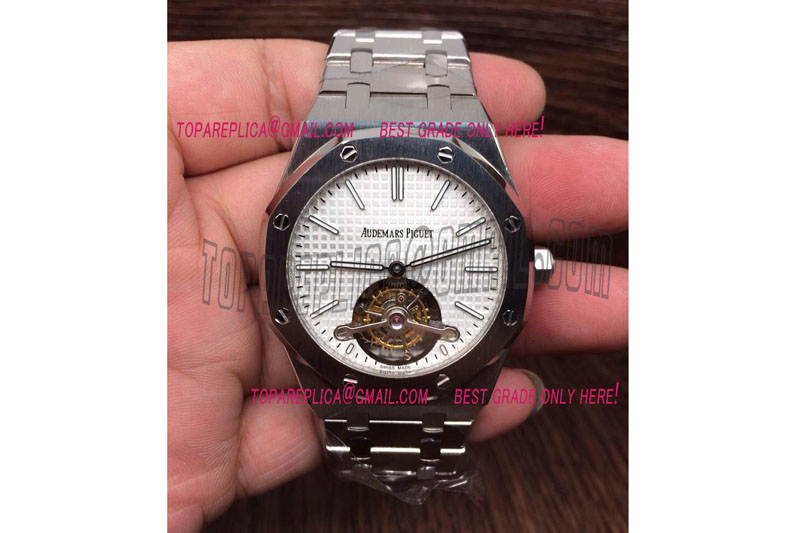 Audemars Piguet Royal Oak 41mm Tourbillon SS Silver Dial on SS Bracelet