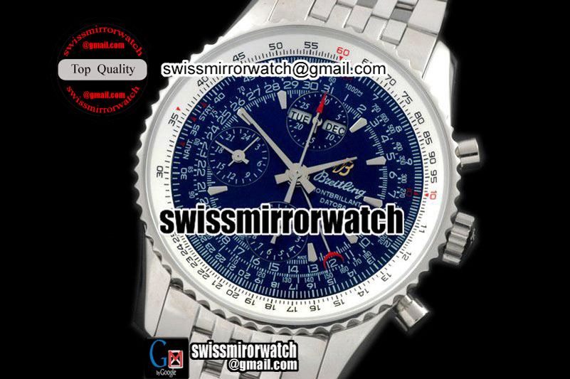 Breitling Datora Montbrillant Chrono SS JF 1:1 Best Edition Blue Dial on SS Bracelet A7751
