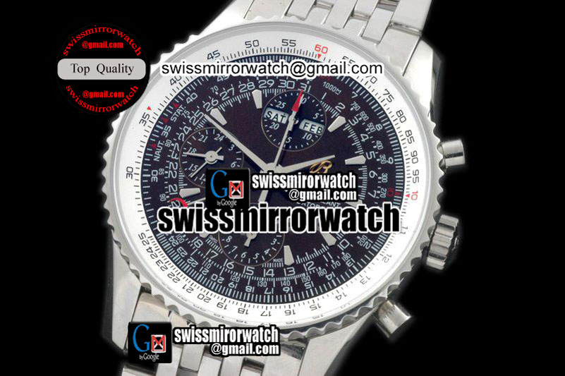 Breitling Datora Montbrillant Chrono SS JF 1:1 Best Edition Brown Dial on SS Bracelet A7751