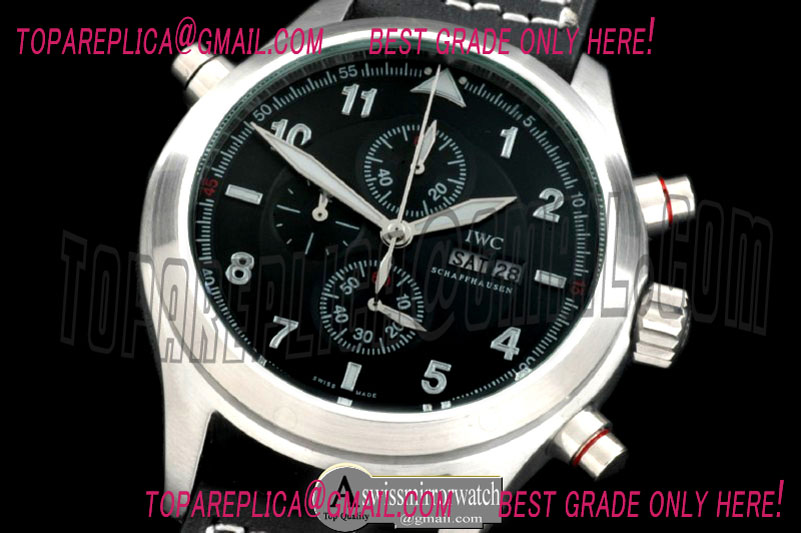 IWC Spitfire Chrono SS/LE Black Jap OS20 Qtz