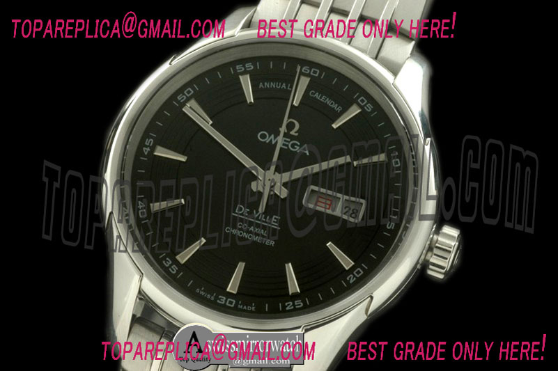 Omega Deville Hour Vision Co Axial Day/Date SS/SS Black