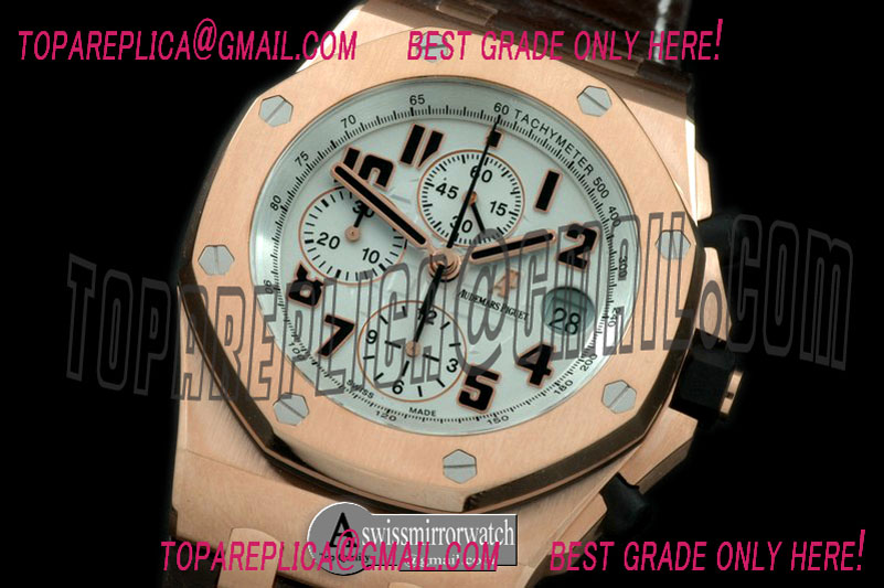 Audemars Piguet 2014 Royal Oak Chrono 26470 RG/LE White A-7750 Sec@12