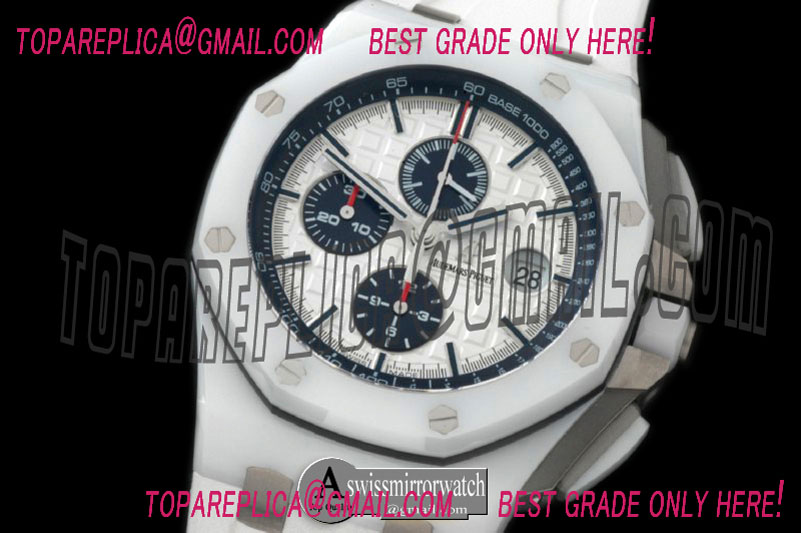 Audemars Piguet 2014 Royal Oak Chronograph CER/RU Wht A-7750 Sec@12