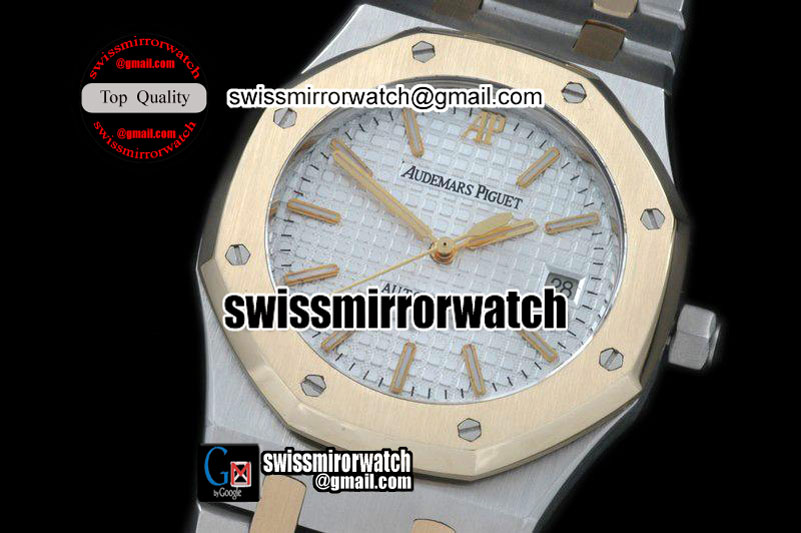 Audemars Piguet Royal Oak Jumbo Auto SS/YG TT White Swiss Eta 2824-2