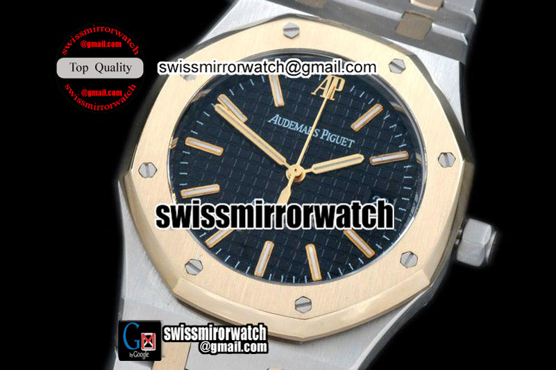 Audemars Piguet Royal Oak Jumbo Auto SS/YG TT Black Swiss Eta 2824-2