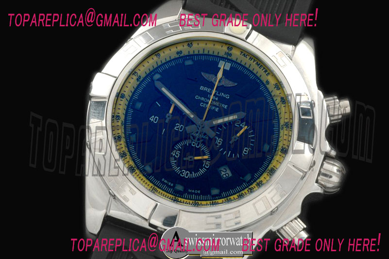 Breitling Chronomat B01 SS/RU Blue/Yellow Stick Jap OS20 Qtz