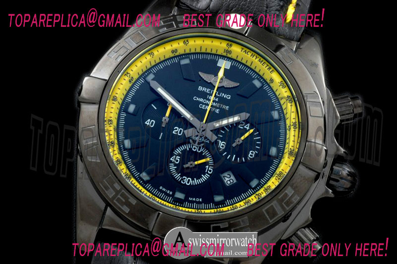 Breitling Chronomat B01 PVD/RU Blue/Yellow Stick Jap OS20 Qtz