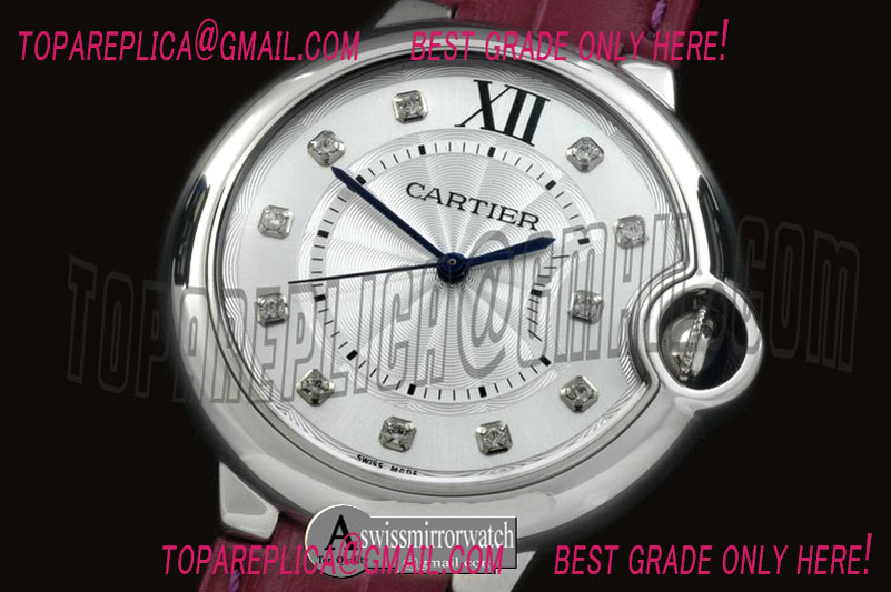 Ballon De Cartier Mid SS/LE White Diam Miyota 9015