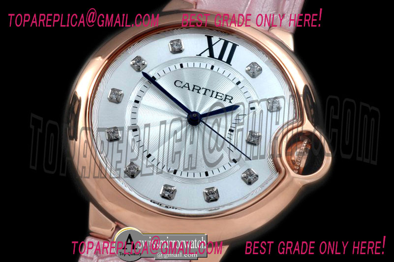 Ballon De Cartier Mid RG/LE White Diam Miyota 9015