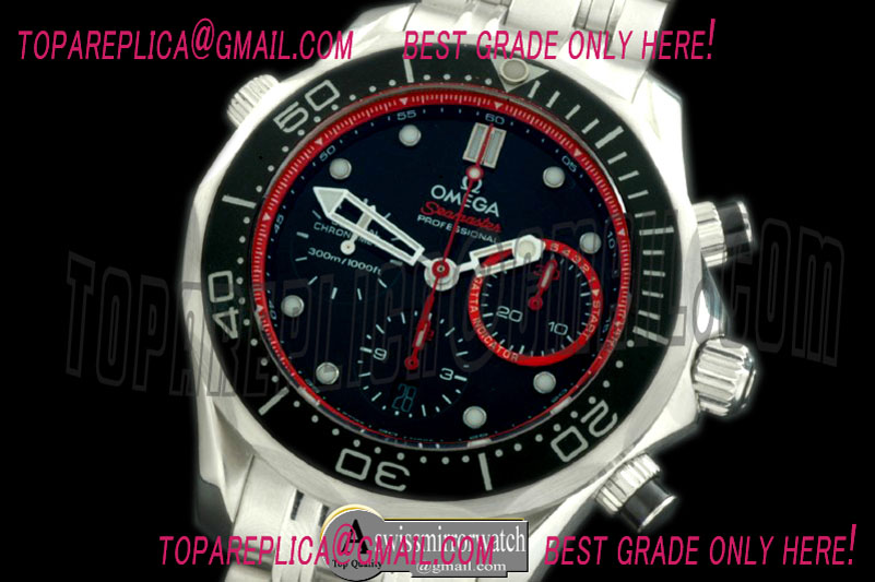 Omega Seamaster Pro 300M Chrono SS/SS Blk/Red A-7753