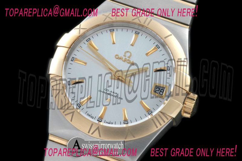 Omega Double Eagle Men Auto SS/YG Silver Miyota 9105