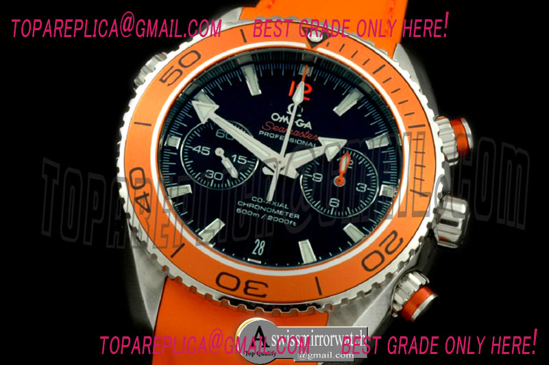 Omega Seamaster Planet Ocean Chrono SS/RU Blk/Org