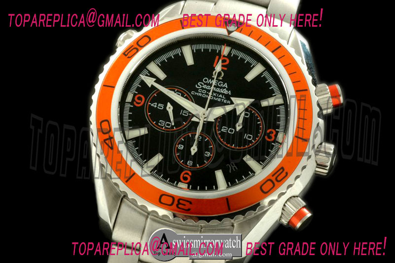 Omega Planet Ocean 45.5 Chrono SS/SS Black-Orange 7750