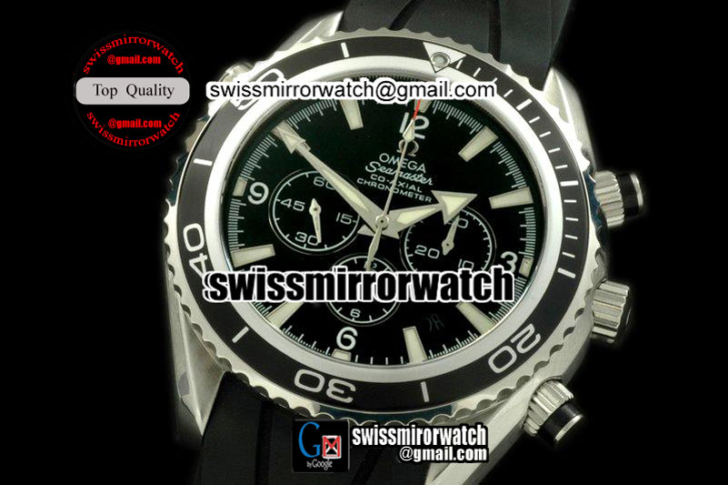 Omega Planet Ocean 45.5 Chrono SS/RU Black 7750