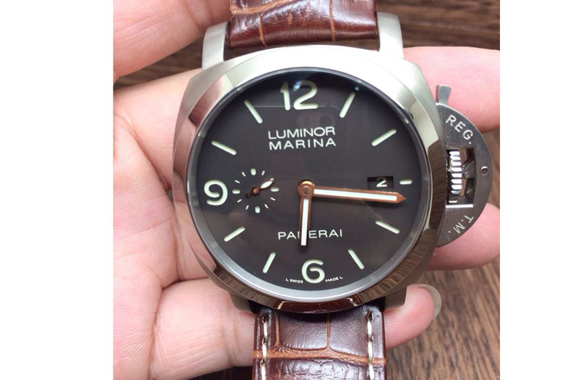 Panerai PAM 351 P ZF 1:1 Best Edition on Brown Leather Strap P9000