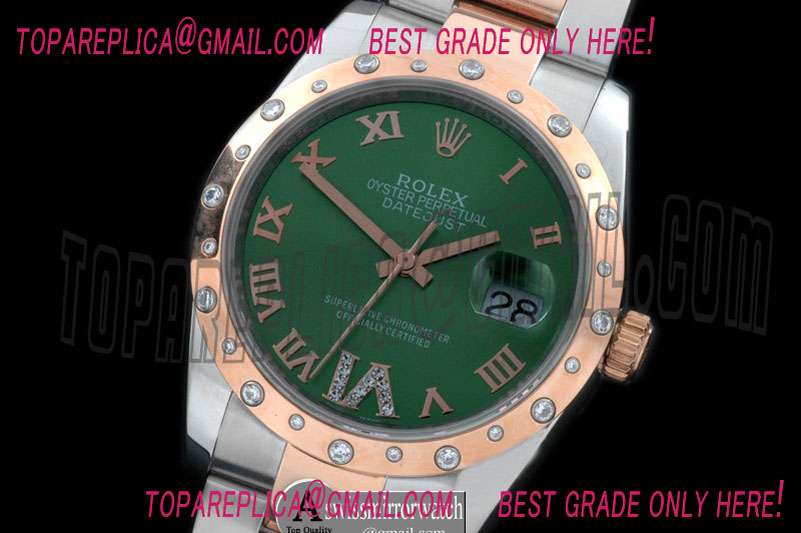 Rolex RG/SS Oyster Green Roman/Diam 2836