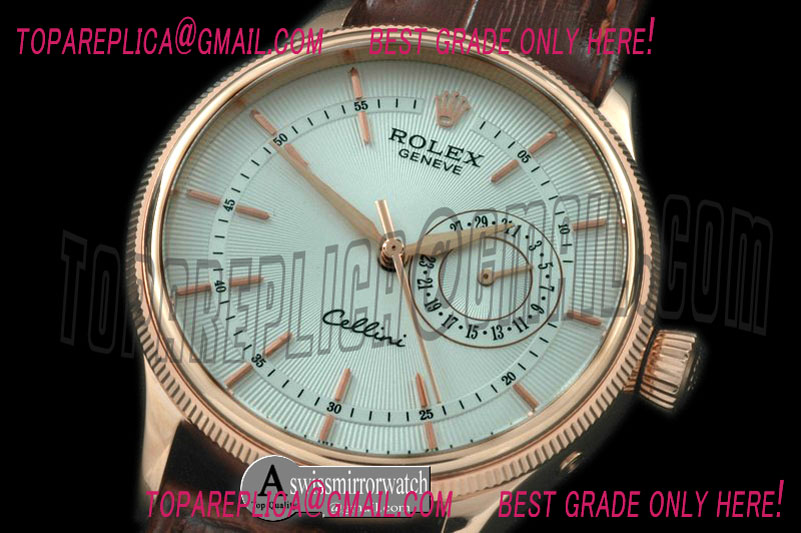 Rolex 2014 Cellini Date RG/LE White Asia 2813
