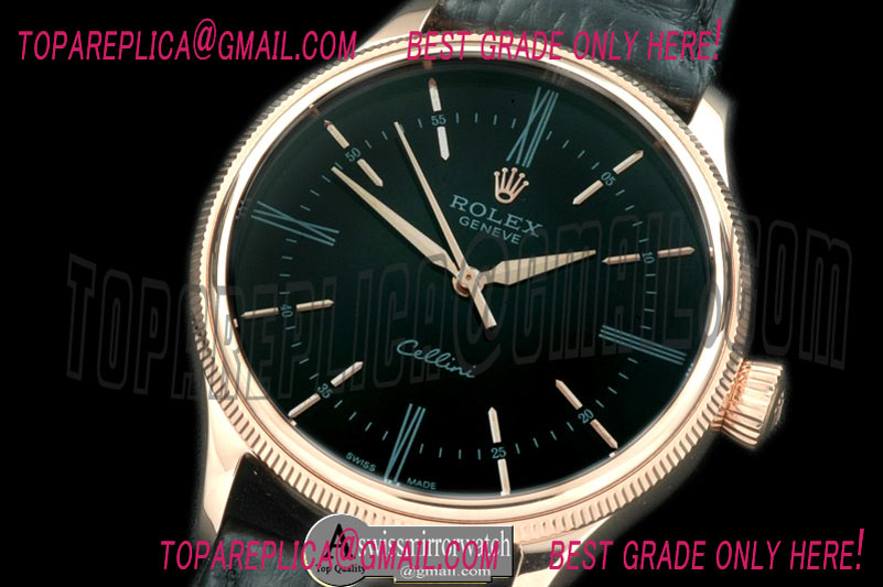 Rolex 2014 Cellini Time RG/LE Black Asia 2824