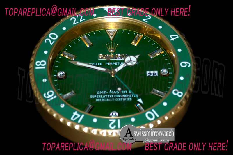Rolex Dealer Clock GMT Style Green Green Swiss Quartz
