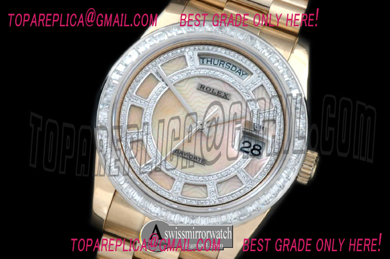 Rolex 2014 Y-Gold/President M-Gold Wavy Grid Asian Clone 2836
