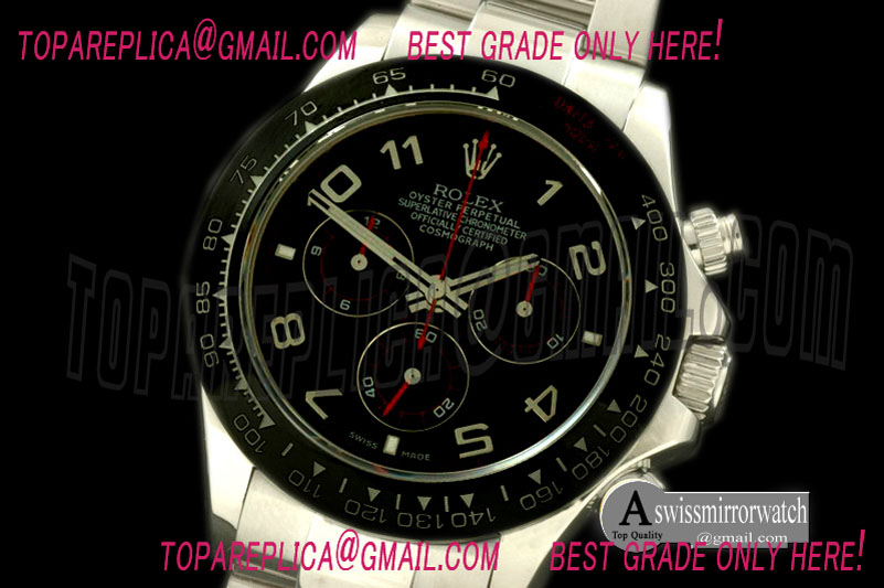 Rolex Daytona 116519 SS/CER/SS Black Num A-7750 Sec@6