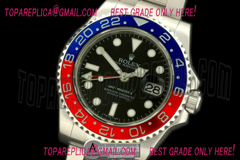Rolex SS/SS 2014 GMT Blue-Red Swiss 2836