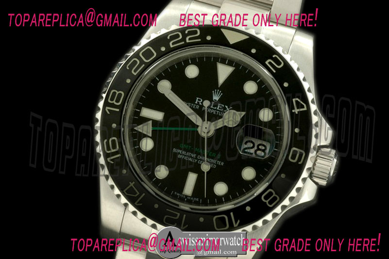 Rolex SS/SS 2008 GMT Black Asian 2836
