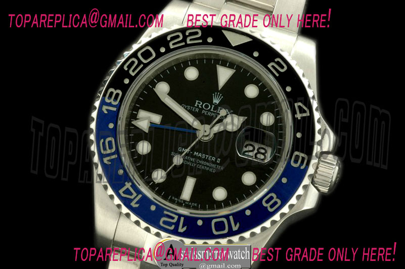 Rolex SS/SS 2013 GMT Blue-Black Swiss 2836