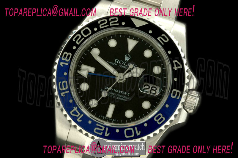 Rolex SS/SS 2013 GMT Blue-Black Asian 2813