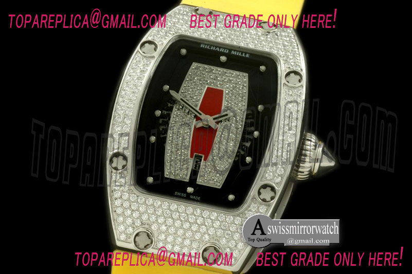 Richard Mille RM 007 Lady SS Diamonds Dial on Yellow Rubber Strap 6T51