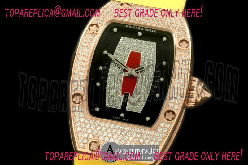 Richard Mille RM 007 Lady RG Diamonds Dial on Yellow Rubber Strap 6T51