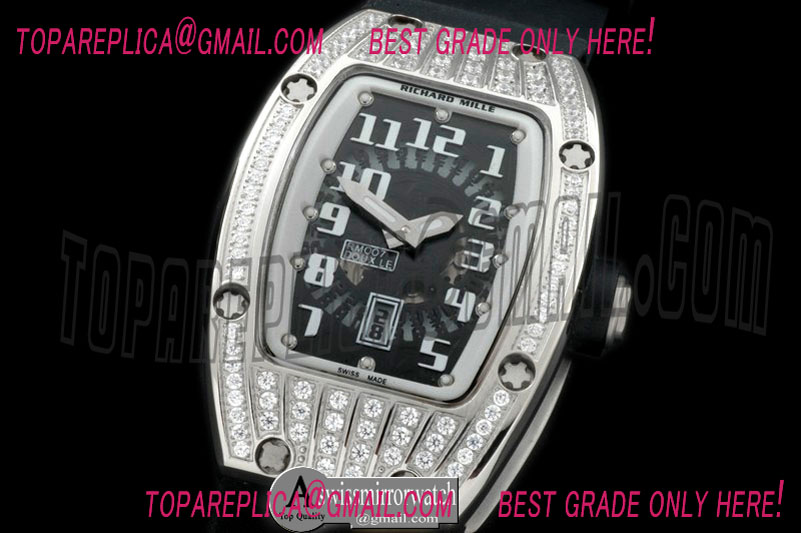 Richard Mille RM 007 Bling Bling SS/RU/Diam Black/White Asian 21J Decorated