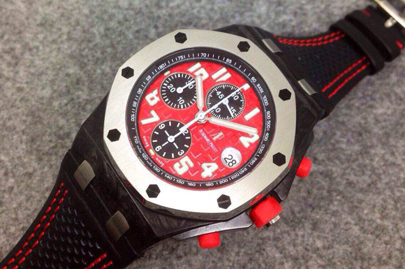 Audemars Piguet Royal Oak Offshore Singapore Grand Prix Forged Carbon Best Edition on Leather Strap A7750