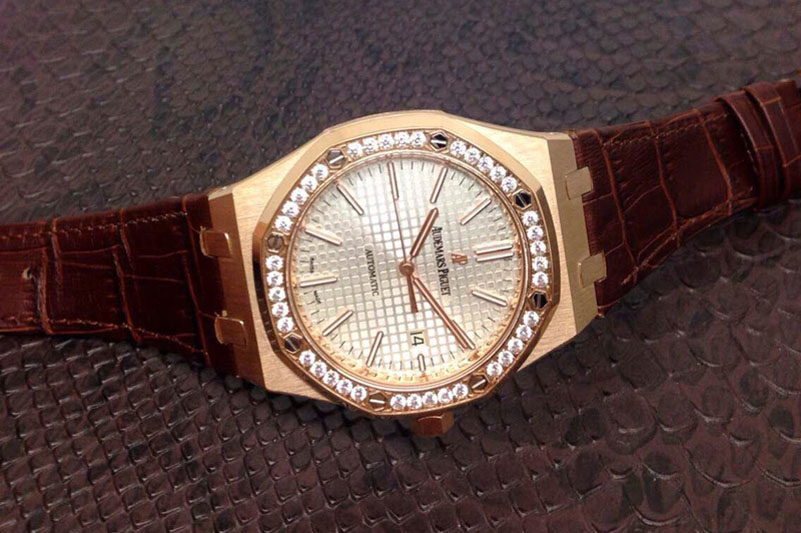 Audemars Piguet Royal Oak 41mm 15400 1:1 Best Edition Silver Dial Diamond Bezel MIYOTA9015