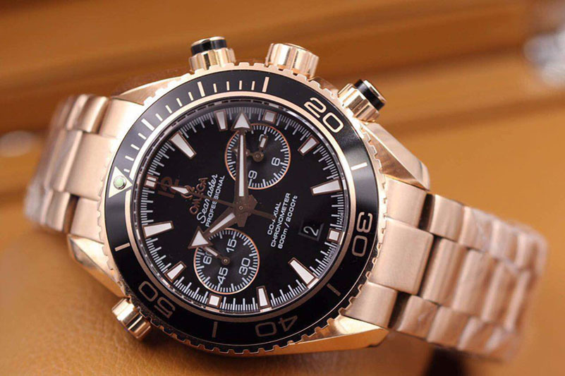 Omega Seamaster Professional Chrono RG Black Ceramic Black Dial on SS Bracelet A9300