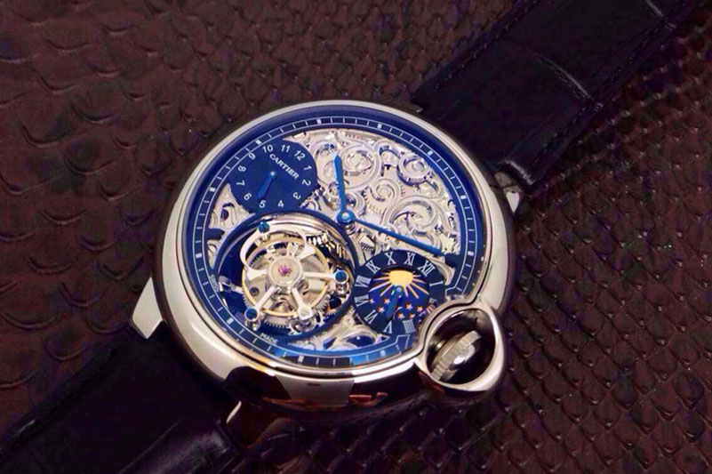 Cartier Skeleton Tourbillon SS/LE Blue Dail