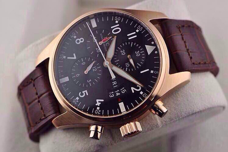 IWC 377701 Pilot Chrono RG/LE Black A-7750