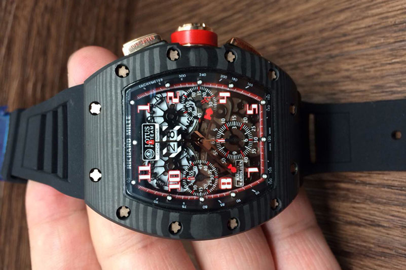 Richard Mille RM011-FM (Felipe Massa) Forged Carbon Flyback Chrono Skeleton Dial Asian 7750 Black