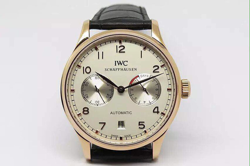 IWC Portuguese 7 Days RG/LE White/R-Gold Asia 21J 21600bph