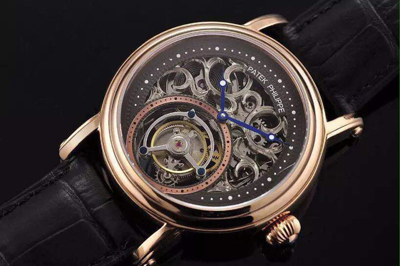 Patek Philippe Skeleton Tourbillon RG/LE Black Dial