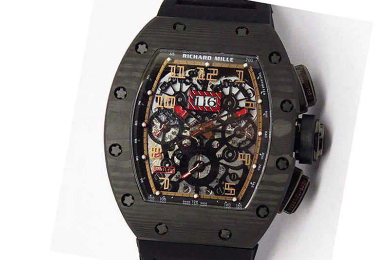 Richard Mille RM011-FM (Felipe Massa) Forged Carbon Flyback Chrono Skeleton Dial Asian 7750 Black