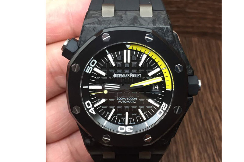 Audemars Piguet Royal Oak Offshore Diver Forged Carbon 1:1 JF Best Edition on Rubber Strap A2824 V5