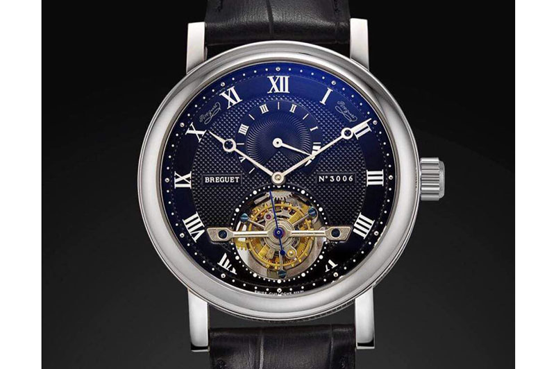 Breguet Jubilee Tourbillon 5 Days SS Black Textured Dial on Black Leather Strap