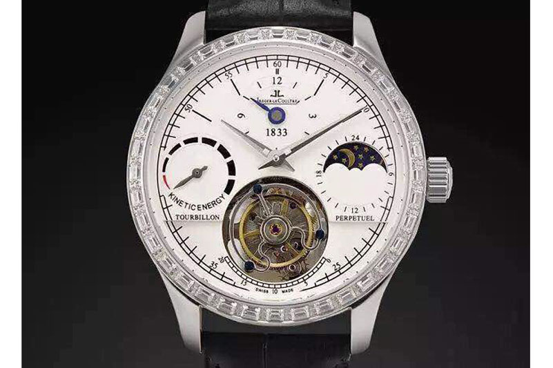 Jaeger-LeCoultre Tourbillon Moonphase/PR Diamond Bezel RG/LE White Dails