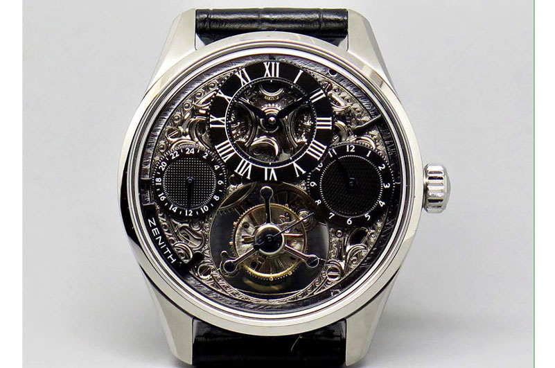 Zenith EP Calender Skeleton Tourbillon SS/LE Black Fly Tourbillon
