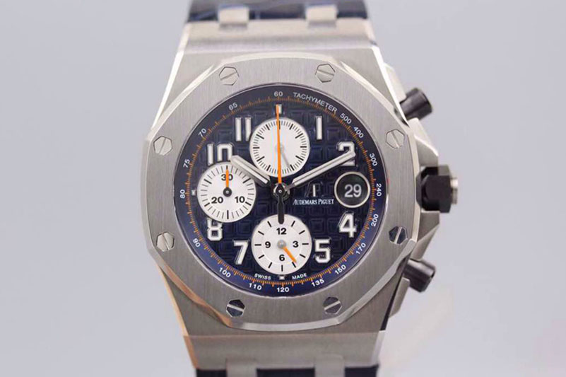 Audemars Piguet Royal Oak Offshore 2014 "Navy" JF 1:1 Best Edition Blue Theme on Blue Leather Strap A7750 (Free Blue Rubber Stra