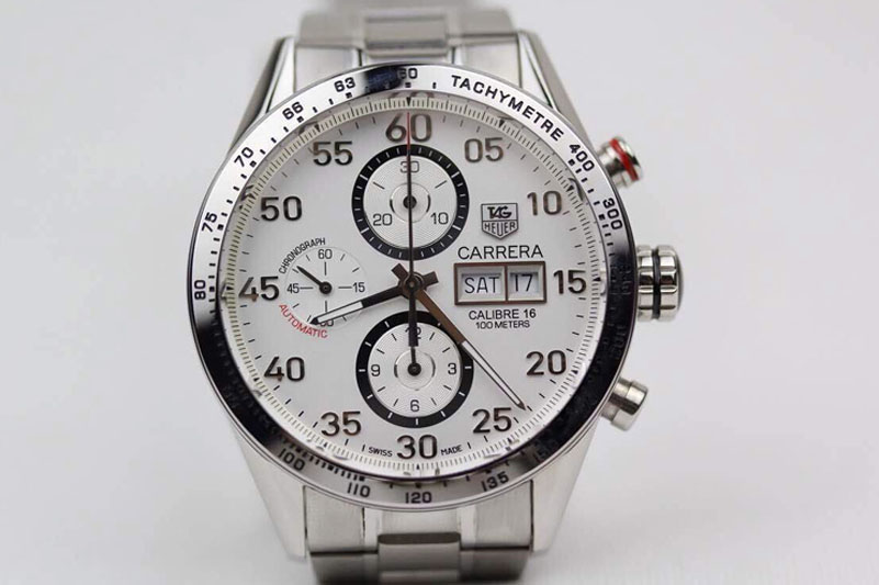 Tag Heuer Carrera Calibre 16 Chronograph White on Bracelet A7750