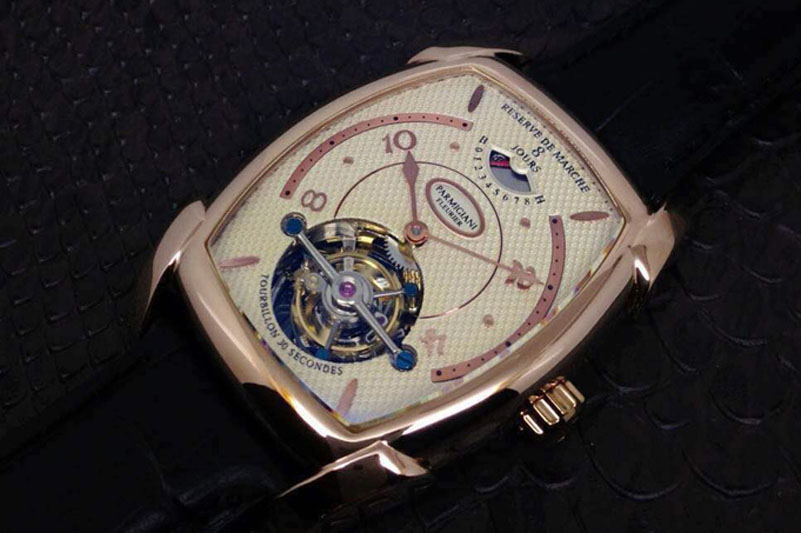 Parmigiani Fleurier Kalpa XL Tourbillon RG White Textured Dial on Black Leather Strap